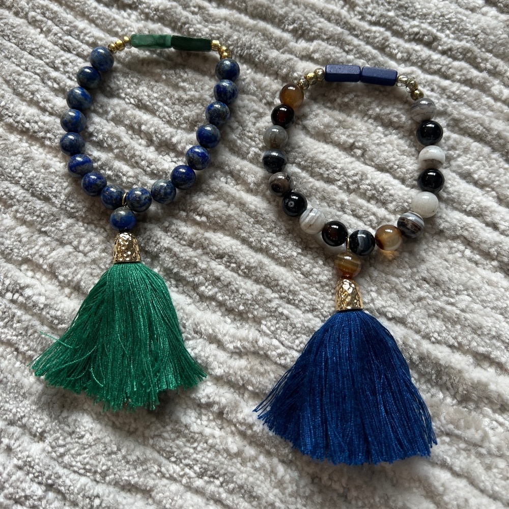 BCBGMaxazria tassel bracelets set of 2